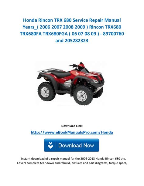 Owners manual for 2009 honda rincon 680. - Download manual cleaning women selected stories.