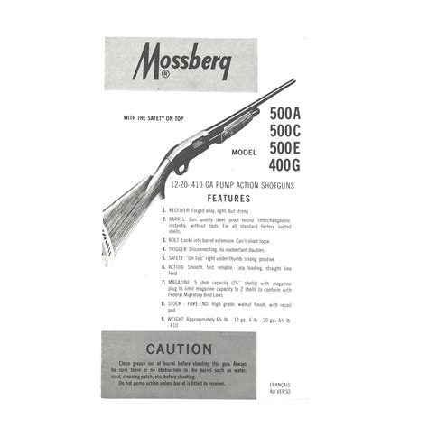Owners manual for 500a mossberg shotgun. - Bedienungsanleitung für new holland ts115 traktor.