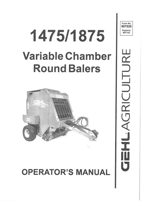 Owners manual for gehl 1475 baler. - Cub cadet snowblower 524 swe manual.