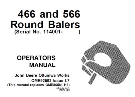 Owners manual for john deere 566 baler. - 1970 johnson 60 hp repair manual.