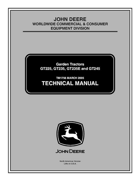 Owners manual for john deere gt325. - Adt focus 32 manuale di istruzioni.
