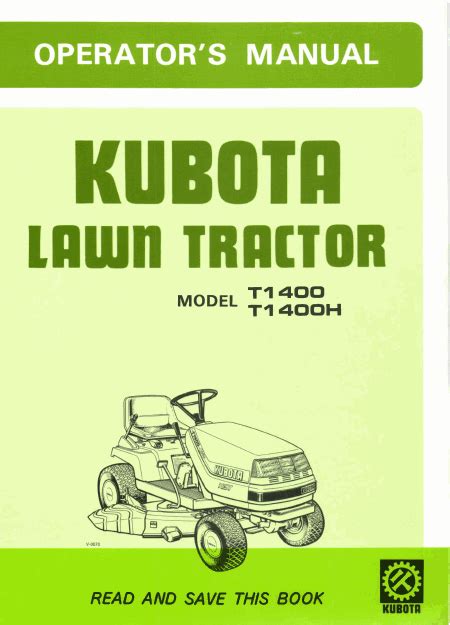 Owners manual for kubota t 1400. - Handbook of basic pharmacokinetics including clinical applications.
