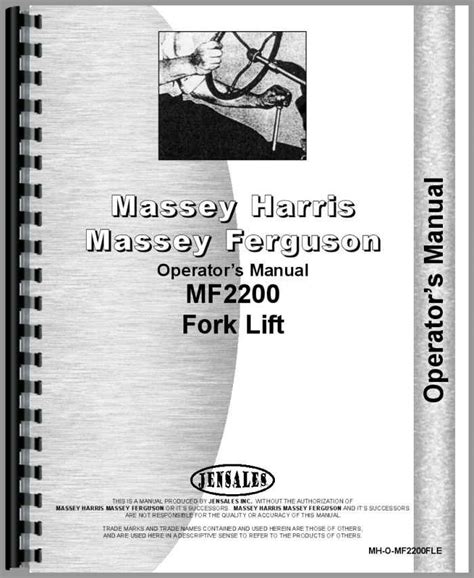 Owners manual for massey ferguson 2200. - Inventaris van het archief van dr. ir. s.l. louwes, 1889-1953 over de jaren 1934-1953.