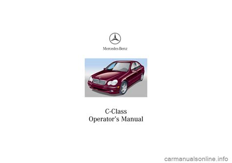 Owners manual for mercedes benz c240 w203. - Manuale macchina per pane oster 5840.