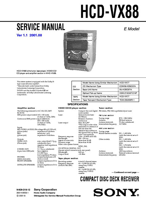 Owners manual for sony modelhcd h881 compact disk deck receiver. - Wittgenstein et le problème d'une philosophie de la science.