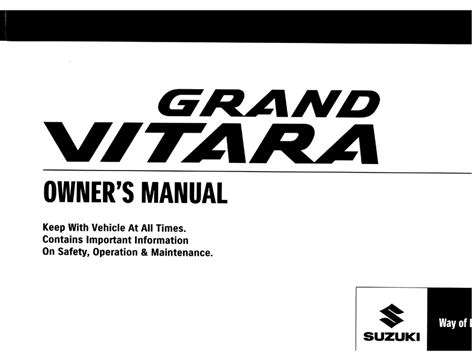 Owners manual for suzuki grand vitara 2006. - Dr jensens guide to body chemistry nutrition.