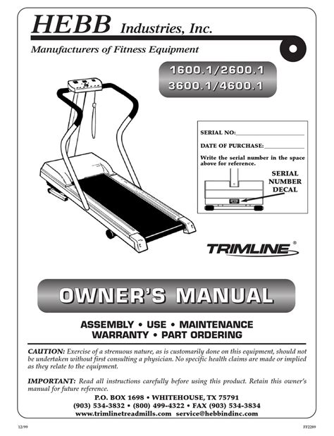 Owners manual for trimline 7150 treadmill. - Free land rover defender workshop manual.