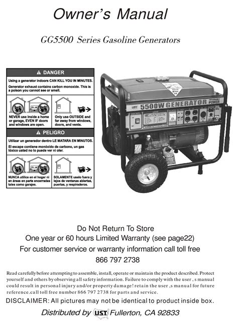 Owners manual for ust model gg5500 5500 watt generator. - John deere quick track 667 manual.
