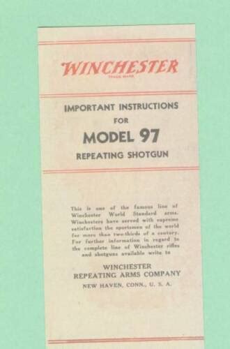 Owners manual for winchester model 1897. - Friedrich dürrenmatt: der richter und sein henker.