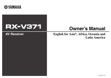 Owners manual for yamaha rx v371. - Manuale di servizio per stihl fs 310.