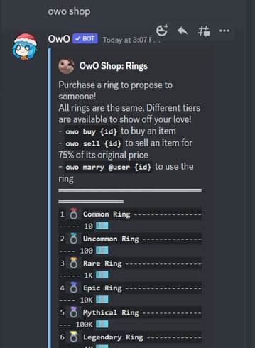 Command: owo profile, owo profile set about (words), owo profile set title (words), owo profile set private, owo profile set accent #FFFFFF All Discord members who are in servers that the OwO Bot is a member of have an OwO Profile and can receive benefits from being active in discussions on their servers!. 