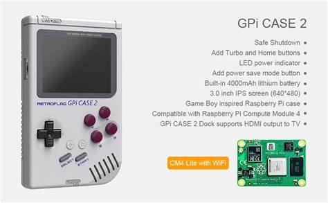 Owootecc Retroflag GPi CASE 2 for Raspberry Pi Compute Module 4, with 3.