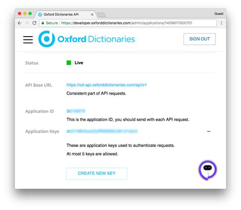 Oxford dictionary api authentication parameters missing. .  <a href=https://dev-connec...