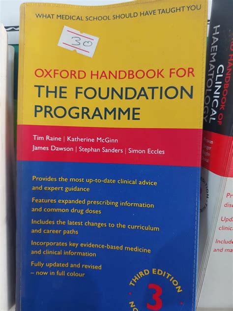 Oxford handbook for the foundation programme 2nd edition. - Oversigter til statsbibliotekets systematiske katalog over monografier.