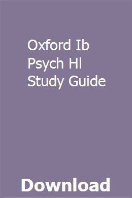 Oxford ib psych hl study guide. - Progettare il tuo futuro libro di testo.