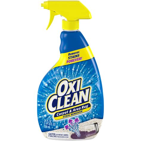 Oxiclean carpet. OxiClean Spot Remover Liquid 24-oz (6-Pack) Item # 1861443 |. Model # CDC5703700078. Shop OxiClean. 1. Package includes 6 bottles of carpet spot and stain remover. A special oxygenation process works together with OxiClean stain fighters to deep clean and freshen carpets. For use on food and drink stains, pet messes and more. 