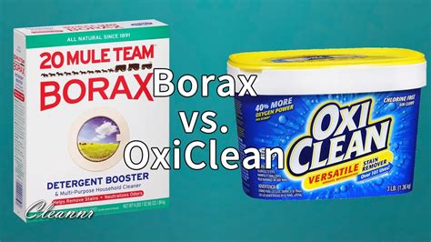 Oxiclean Vs Borax: The Ultimate Cleaning Showdown. By Jay Allen June 14, 2023. Oxiclean and borax are both laundry boosters with different ingredients and uses. Oxiclean is an oxygen-based cleaner used to remove tough stains and brighten whites, while borax is a natural mineral used as a laundry detergent booster and household …. 