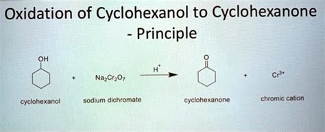 Oxidation of cyclohexanol to cyclohexanone balanced equation.  The followin...