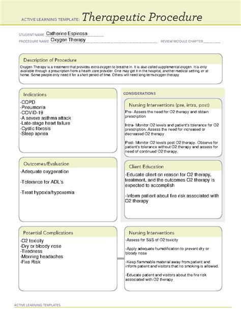 Oxygen Therapy - Therapeutic Procedure - ACTIVE LEARNING