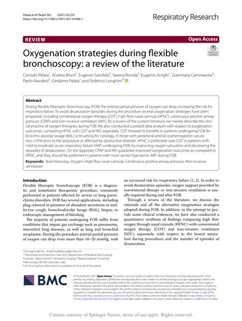 Oxygenation strategies during flexible bronchoscopy: a review of …