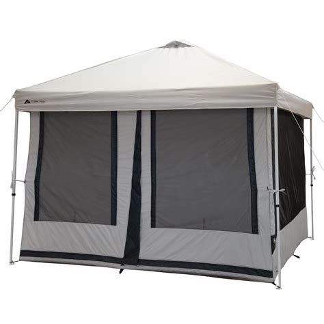 The Ozark Trail 14' x 10' Family Cabin Tent sleeps 10, providing ample space to enjoy a comfortable camping trip. The 2-room setup features a room divider to separate the living and sleeping areas and has large windows on all sides. This Ozark Trail family cabin tent has a center height of 86 inches that leaves plenty of room to move around. 