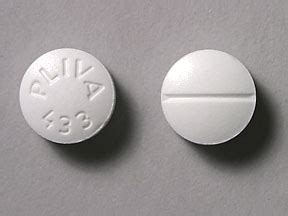 P l i v a 433 pill. This pill that has the imprint PLIVA 433 is white and round and has been identified as Trazodone Hydrochloride 50 mg. Trazodone is prescribed to treat various psychological problems and disorders, including but not limited to: depression, anxiety, major depressive disorder (MDD), schizoaffective disorders, and insomnia. It requires a prescription. 