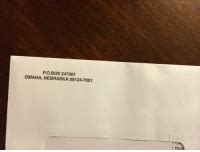 In addition to a P.O. Box in Omaha, the return address says the let