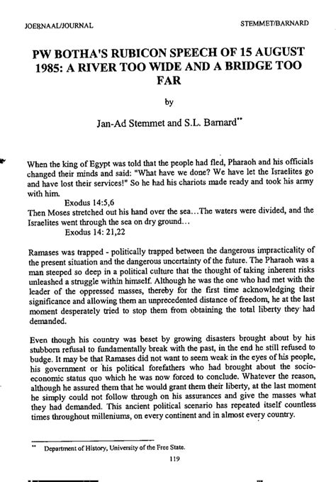 P w botha speech 1985