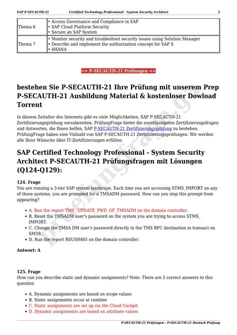 P-SECAUTH-21 Deutsch Prüfungsfragen