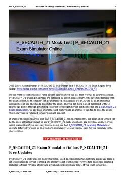 P-SECAUTH-21 Online Tests