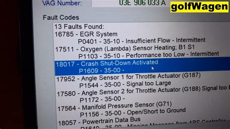 P1609 fault code. Even so, have the Engine management unit checked, and...