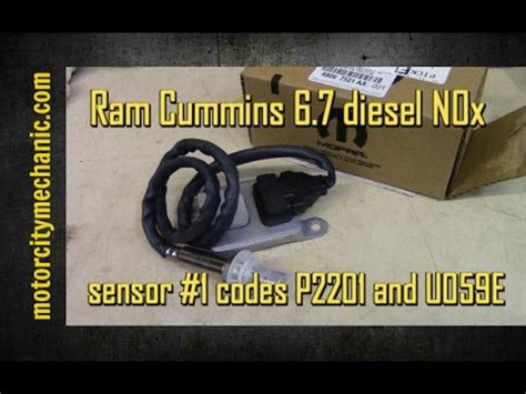 2016 dodge ram 5500 cummins 6.7. truck has codes: p2202 and u059e. ... first visit codes p2201 nox sensor 1 circuit performance p229f nox sensor 2 circuit performance. p249e closed loop reductant injection control at limit- flow to high p20ee scr nox cat efficiency below .... 