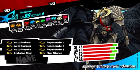 P5r firm stance. Firm Stance is a skill that halves the damage you take, but it drops your evasion down to 0, but your enimies can still miss their attacks. And Divine Pillar is the exact same as Firm Stance, but in an equipment form, so you can give it to party members. 2. Reply. Share. 