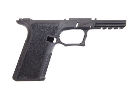 Factory Glock frames have the steel slide rails embedded in the frame. That’s not an option with the Polymer80 frame, so it has developed workarounds. The locking block on the P80 frame also incorporates the forward frame rails. There is a drop-in stainless steel rear rail module (RMR) that cradles the trigger housing at the rear of the …. 