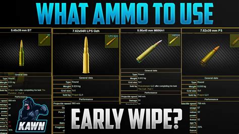 Here is the best Escape from Tarkov ammo to use for every ammo type: 9X18MM 7.62X25MM 9X19MM 5.7X28MM FN 9X21MM .366 TKM 12X70MM 20X70MM 7.62X39MM 9X39MM 9X21MM 4.6X30MM 7.62X51MM 7.62X54MMR.... 