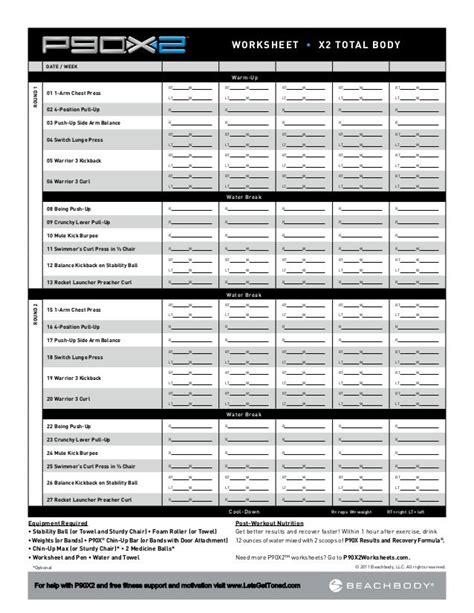 P90x Workout Sheet Plyometrics EOUA Blog