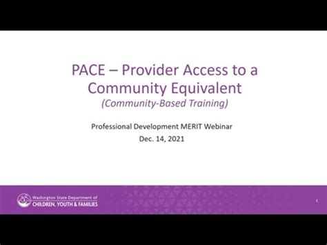 PACE – Provider Access to a Community Equivalent - DCYF