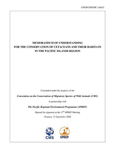Pacific Islands Cetaceans Memorandum of Understanding - raincitystudios.com