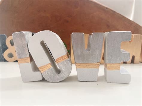 Painted Concrete Letters | Cement Decor - Etsy - muktibox.com