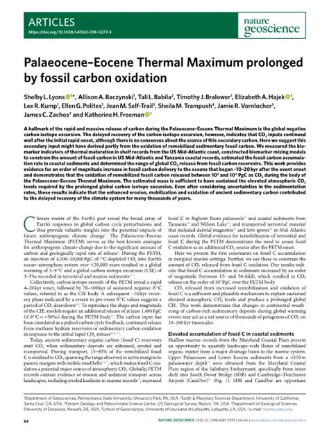 Palaeocene–Eocene Thermal Maximum prolonged by fossil carbon ... - Nature - raincitystudios.com