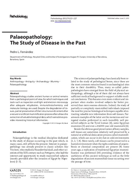 Palaeopathology: The Study of Ancient Disease in ... - Springer - wintechmobiles.com