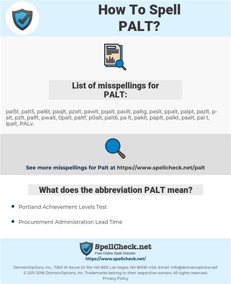 PALT - Definition by AcronymFinder