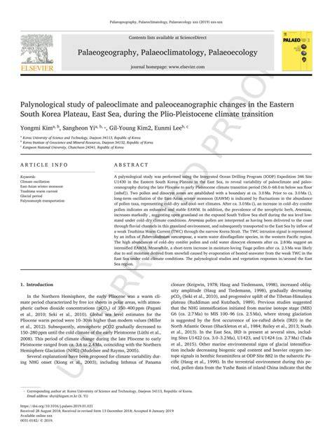 Palynological implications for the paleoclimate and paleoceanographic ... - raincitystudios.com