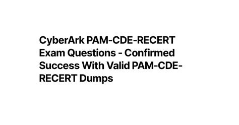 PAM-CDE-RECERT Tests