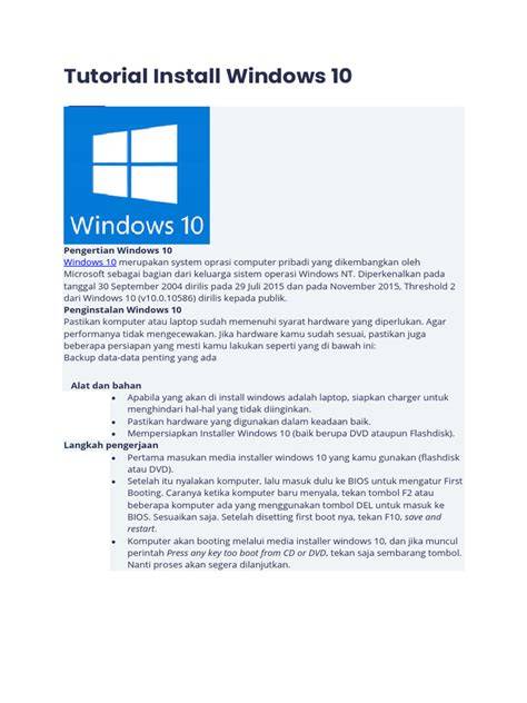 Panduan Instalasi Windows 10 Lengkap | PDF - raincitystudios.com