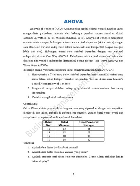 Panduan Lengkap ANOVA Satu Arah - Scribd - wintechmobiles.com