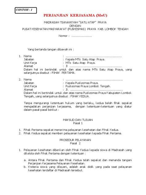 Panduan Lengkap Membuat Contoh MOU Kerjasama … - raincitystudios.com
