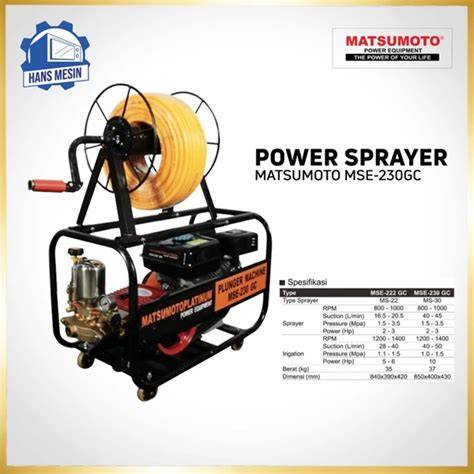 Panduan Lengkap Menggunakan Power Sprayer Matsumoto MSE-230 GC untuk ... - raincitystudios.com