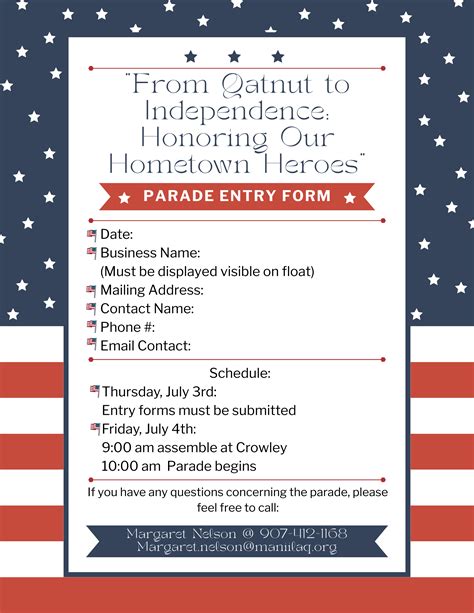 PARADE ENTRY FORMS