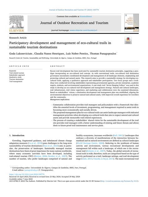 Participatory development and management of eco-cultural trails in ... - wintechmobiles.com